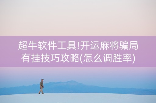 超牛软件工具!开运麻将骗局有挂技巧攻略(怎么调胜率)