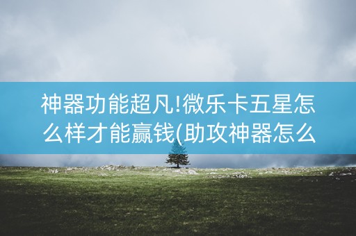 神器功能超凡!微乐卡五星怎么样才能赢钱(助攻神器怎么才会赢)