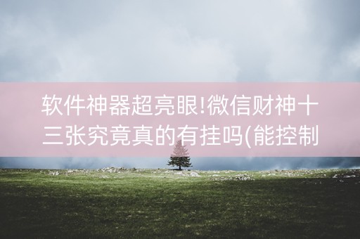 软件神器超亮眼!微信财神十三张究竟真的有挂吗(能控制输赢吗)