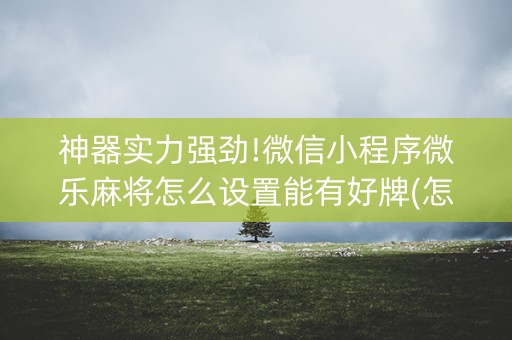 神器实力强劲!微信小程序微乐麻将怎么设置能有好牌(怎么打系统才能给好牌)