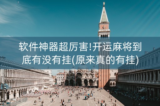 软件神器超厉害!开运麻将到底有没有挂(原来真的有挂)