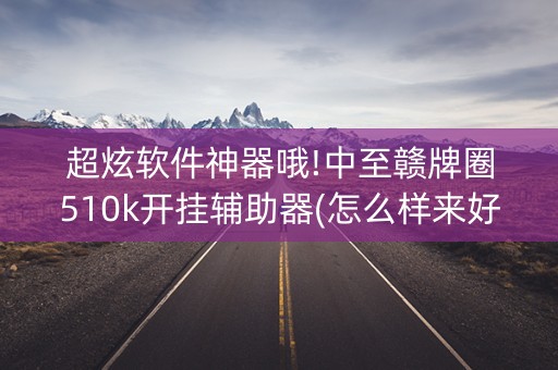 超炫软件神器哦!中至赣牌圈510k开挂辅助器(怎么样来好牌)