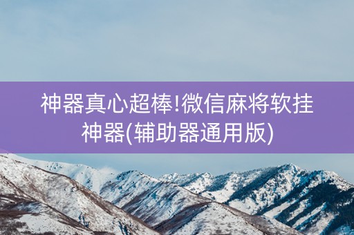 神器真心超棒!微信麻将软挂神器(辅助器通用版)