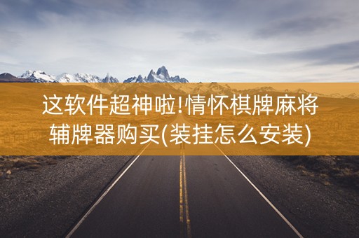 这软件超神啦!情怀棋牌麻将辅牌器购买(装挂怎么安装)