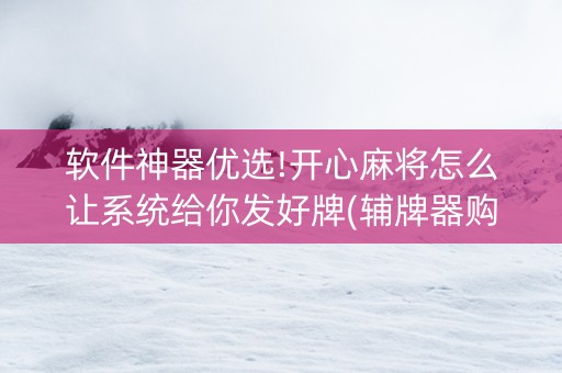 软件神器优选!开心麻将怎么让系统给你发好牌(辅牌器购买)