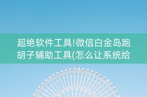 超绝软件工具!微信白金岛跑胡子辅助工具(怎么让系统给自己好牌)