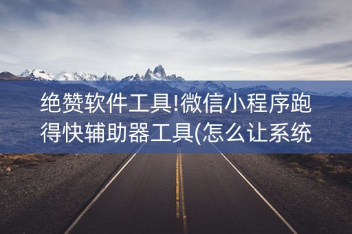 绝赞软件工具!微信小程序跑得快辅助器工具(怎么让系统发好牌)