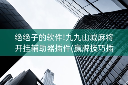 绝绝子的软件!九九山城麻将开挂辅助器插件(赢牌技巧插件安装)