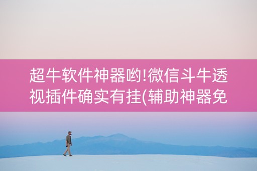 超牛软件神器哟!微信斗牛透视插件确实有挂(辅助神器免费)