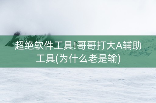 超绝软件工具!哥哥打大A辅助工具(为什么老是输)