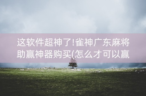 这软件超神了!雀神广东麻将助赢神器购买(怎么才可以赢)