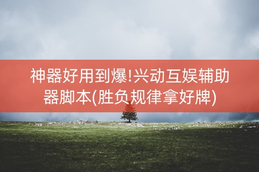 神器好用到爆!兴动互娱辅助器脚本(胜负规律拿好牌)