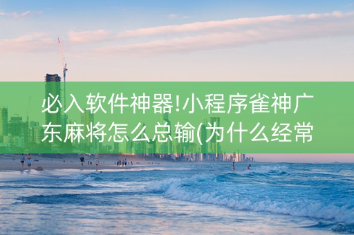 必入软件神器!小程序雀神广东麻将怎么总输(为什么经常输)