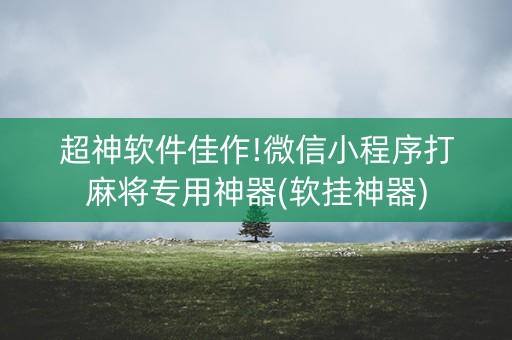 超神软件佳作!微信小程序打麻将专用神器(软挂神器)
