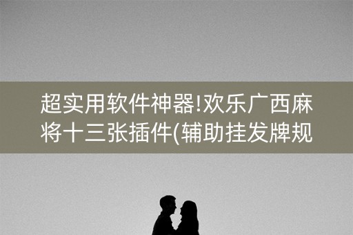 超实用软件神器!欢乐广西麻将十三张插件(辅助挂发牌规律)