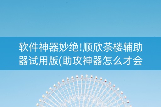 软件神器妙绝!顺欣茶楼辅助器试用版(助攻神器怎么才会赢)