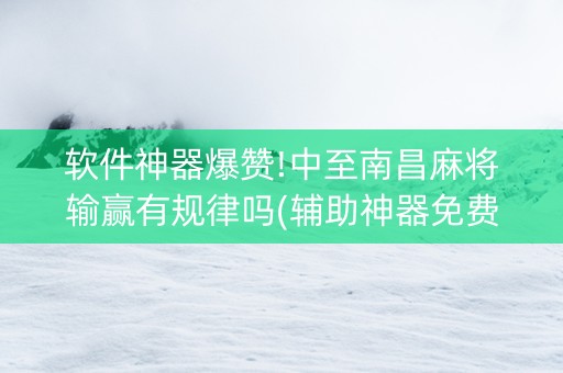 软件神器爆赞!中至南昌麻将输赢有规律吗(辅助神器免费)