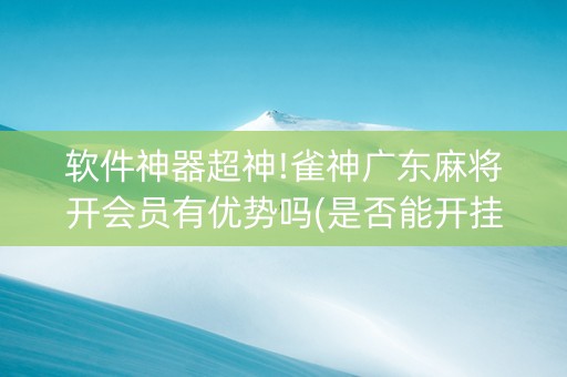 软件神器超神!雀神广东麻将开会员有优势吗(是否能开挂)