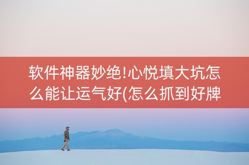 软件神器妙绝!心悦填大坑怎么能让运气好(怎么抓到好牌)