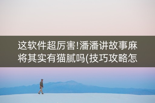 这软件超厉害!潘潘讲故事麻将其实有猫腻吗(技巧攻略怎样拿好牌)