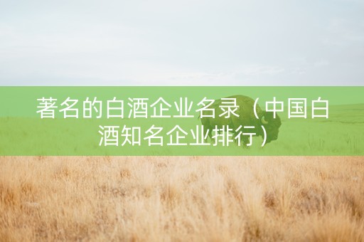 著名的白酒企业名录（中国白酒知名企业排行）