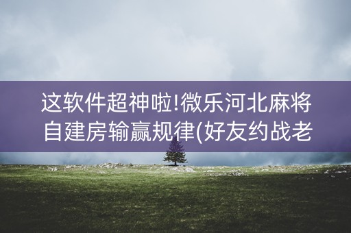 这软件超神啦!微乐河北麻将自建房输赢规律(好友约战老是输)