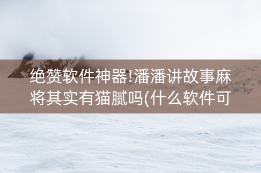 绝赞软件神器!潘潘讲故事麻将其实有猫腻吗(什么软件可以赢)