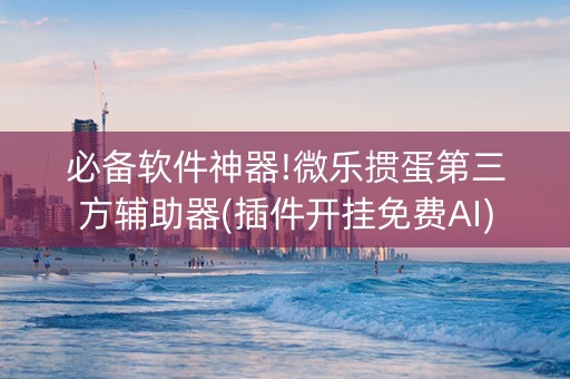 必备软件神器!微乐掼蛋第三方辅助器(插件开挂免费AI)