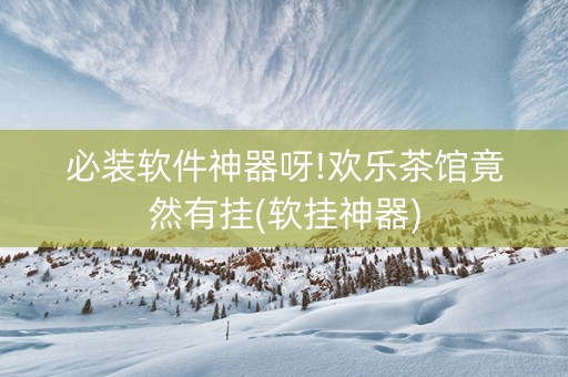 必装软件神器呀!欢乐茶馆竟然有挂(软挂神器)