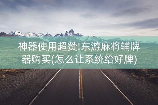 神器使用超赞!东游麻将辅牌器购买(怎么让系统给好牌)