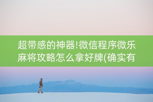 超带感的神器!微信程序微乐麻将攻略怎么拿好牌(确实有插件吗)