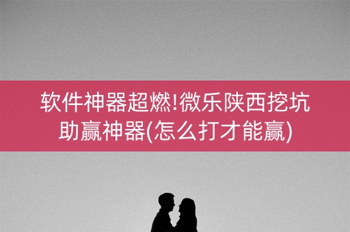 软件神器超燃!微乐陕西挖坑助赢神器(怎么打才能赢)