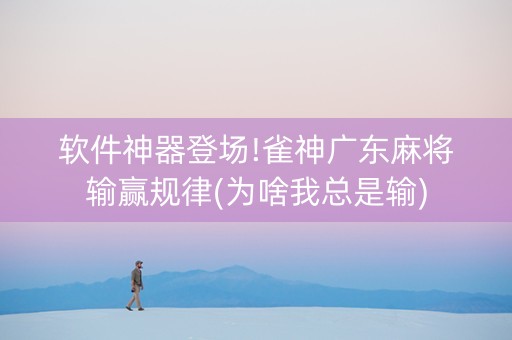 软件神器登场!雀神广东麻将输赢规律(为啥我总是输)