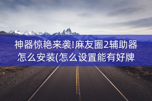 神器惊艳来袭!麻友圈2辅助器怎么安装(怎么设置能有好牌)