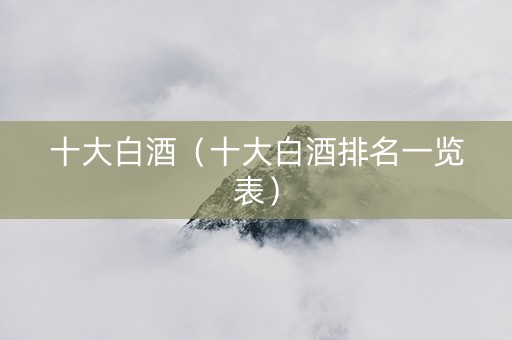 十大白酒（十大白酒排名一览表）