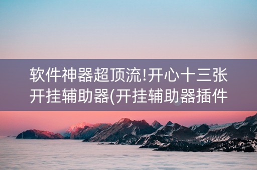 软件神器超顶流!开心十三张开挂辅助器(开挂辅助器插件)