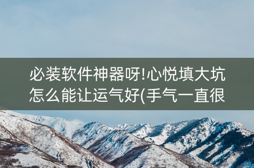 必装软件神器呀!心悦填大坑怎么能让运气好(手气一直很差)