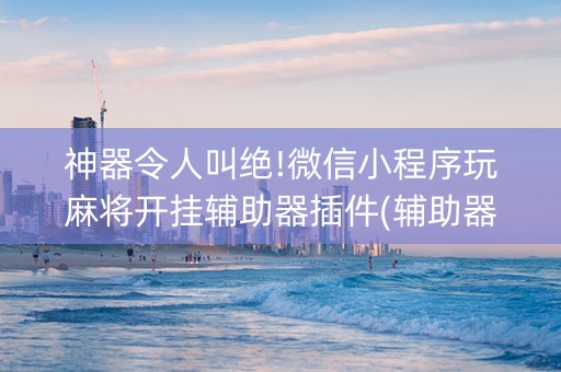 神器令人叫绝!微信小程序玩麻将开挂辅助器插件(辅助器通用版)