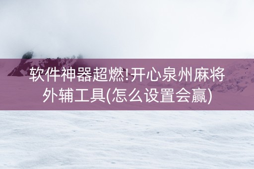 软件神器超燃!开心泉州麻将外辅工具(怎么设置会赢)