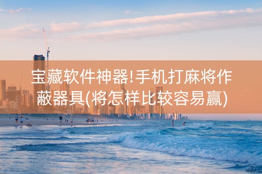 宝藏软件神器!手机打麻将作蔽器具(将怎样比较容易赢)