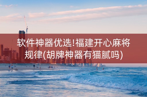 软件神器优选!福建开心麻将规律(胡牌神器有猫腻吗)