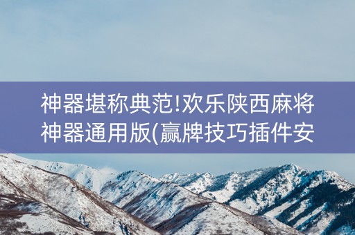 神器堪称典范!欢乐陕西麻将神器通用版(赢牌技巧插件安装)