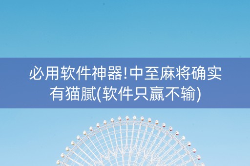 必用软件神器!中至麻将确实有猫腻(软件只赢不输)