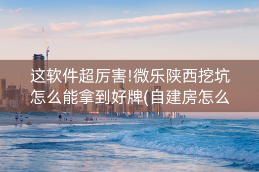这软件超厉害!微乐陕西挖坑怎么能拿到好牌(自建房怎么赢)