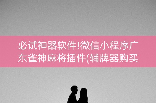 必试神器软件!微信小程序广东雀神麻将插件(辅牌器购买)