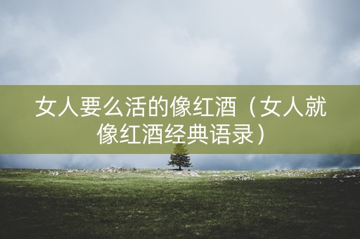 女人要么活的像红酒（女人就像红酒经典语录）