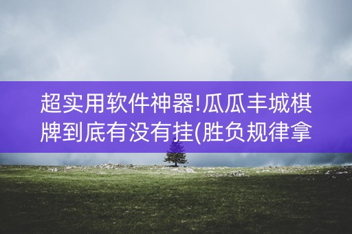 超实用软件神器!瓜瓜丰城棋牌到底有没有挂(胜负规律拿好牌)