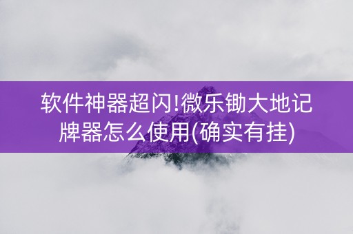 软件神器超闪!微乐锄大地记牌器怎么使用(确实有挂)