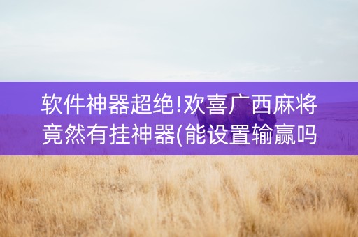 软件神器超绝!欢喜广西麻将竟然有挂神器(能设置输赢吗)