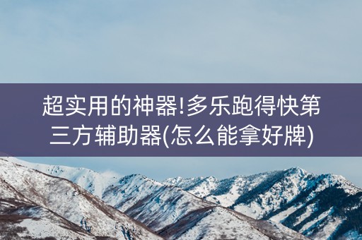 超实用的神器!多乐跑得快第三方辅助器(怎么能拿好牌)